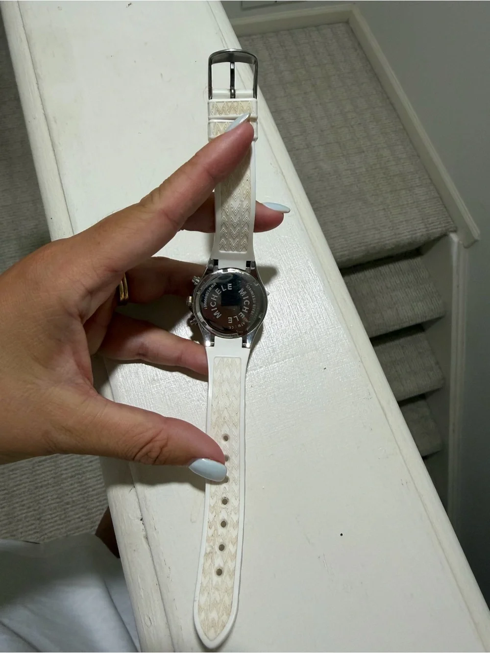 Michele Stainless Steel White Watch